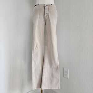 Vintage Y2K LEI Low Rise Flare Corduroy Pants Beige Tan Bratz 2000s 2